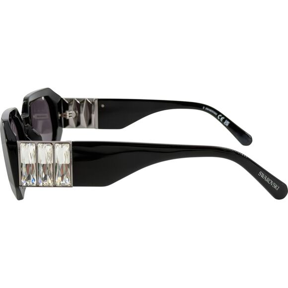 Swarovski SK0387 Womens Plastic Sunglass 01A Shiny Black 50-23 Lg Clear Crystals main image 2